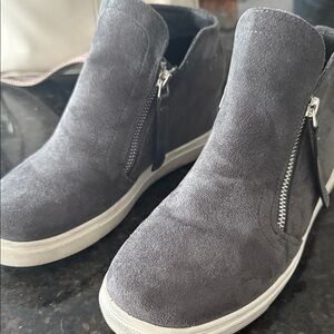 Gray Suede Women's Ankle Boots